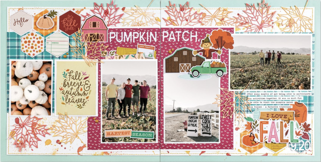 the pumpkin patch fall layout scrapbooking