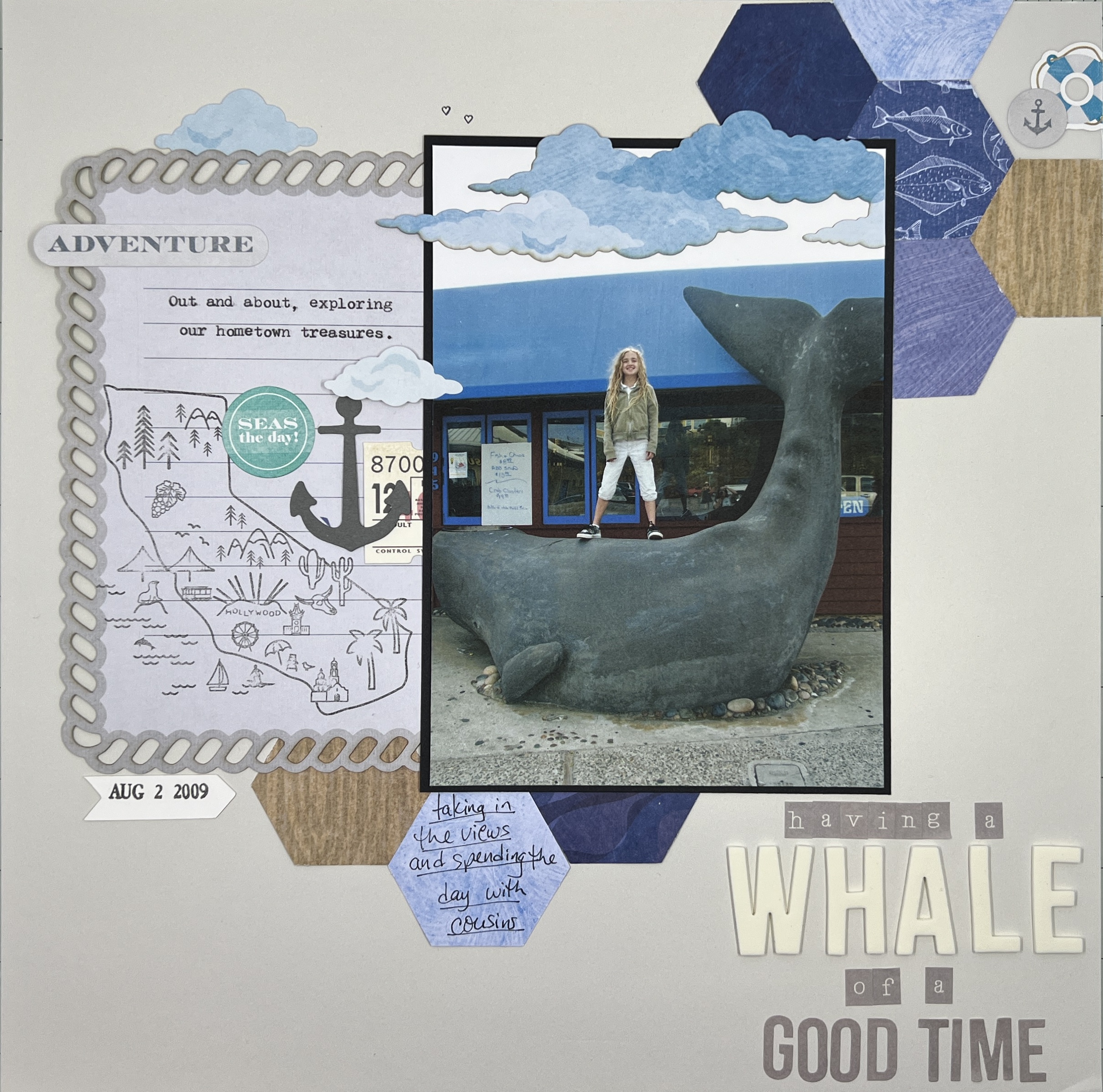 Ocean Whale Scrapbook Layout